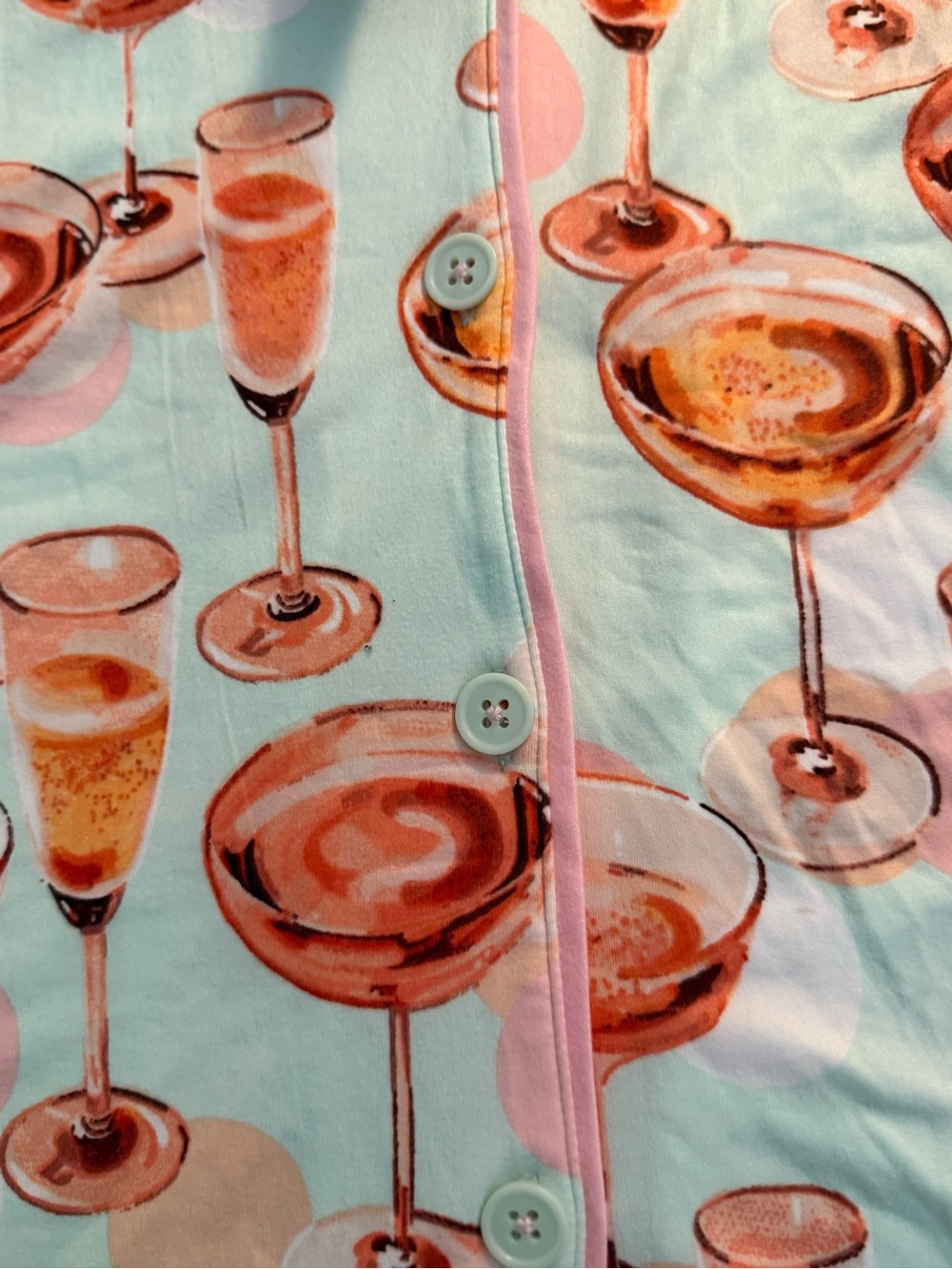 Women’s Mint & Pink Cocktail-Print Pajama Set - Picture 9 of 11